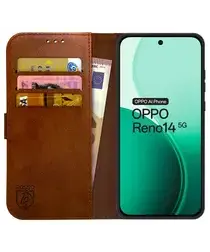 Rosso Element Oppo Reno 14 Hoesje Book Case Wallet Bruin afbeelding