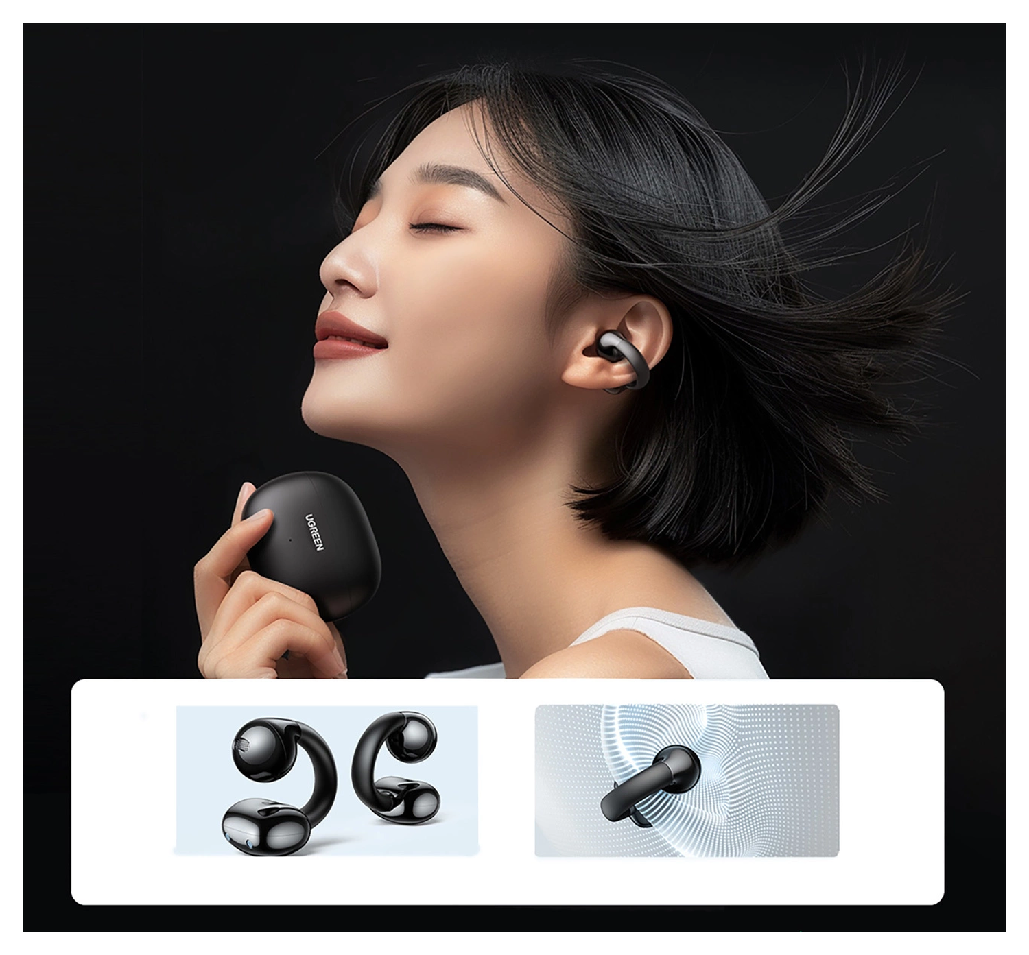 Ugreen Hi Tune True Wireless Headset Bluetooth 5.4 Draadloze Oortjes Zwart afbeelding 6