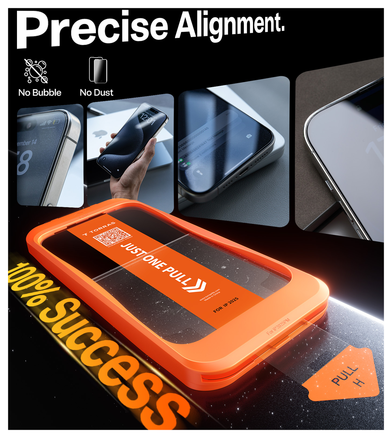 TORRAS Install Master Apple iPhone Air Screen Protector Installatietray afbeelding 3