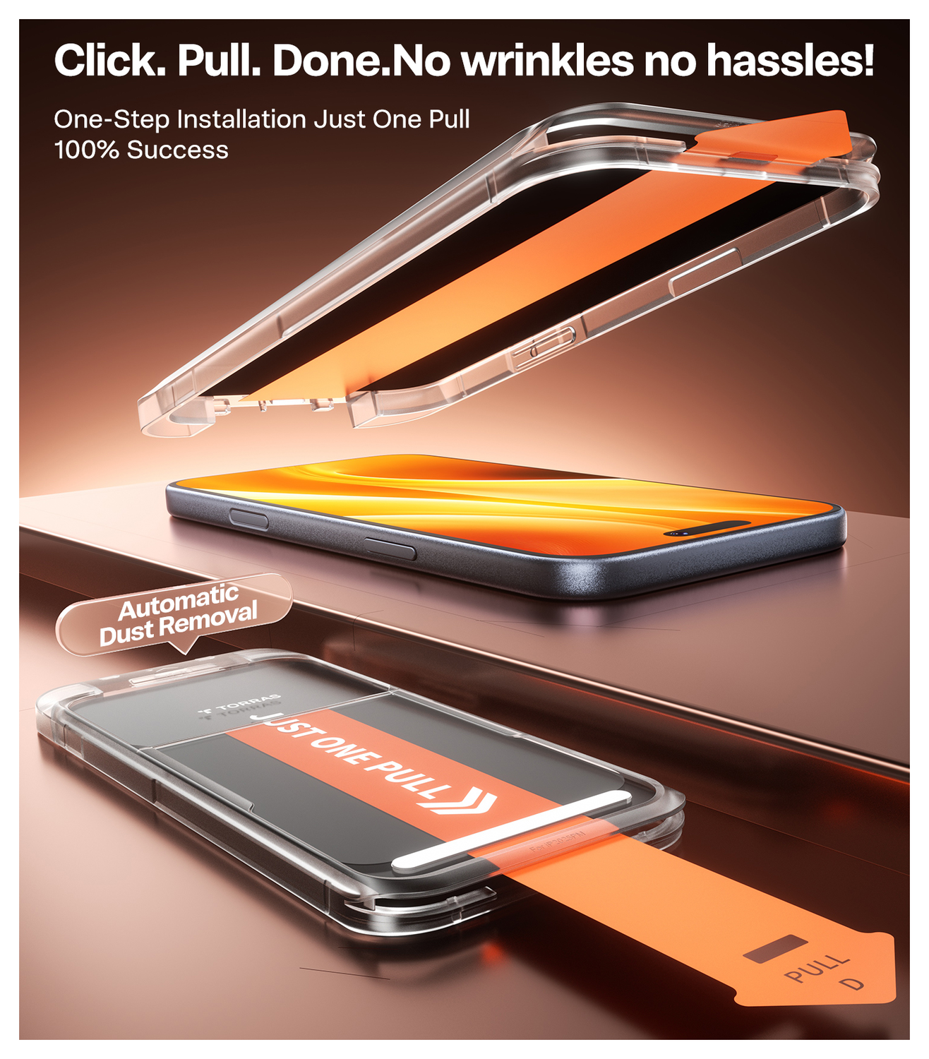 TORRAS Install Master iPhone Air Privacy Glass Screen Protector afbeelding 3