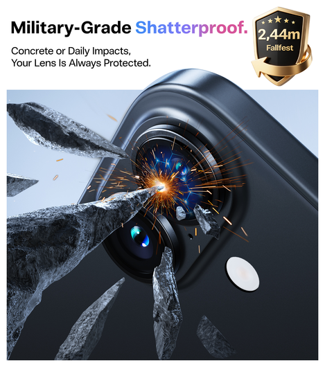 TORRAS LensGuard iPhone 17 Camera Protector Tempered Glass Zwart afbeelding 2