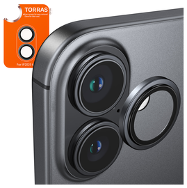 TORRAS LensGuard iPhone 17 Camera Protector Tempered Glass Zwart