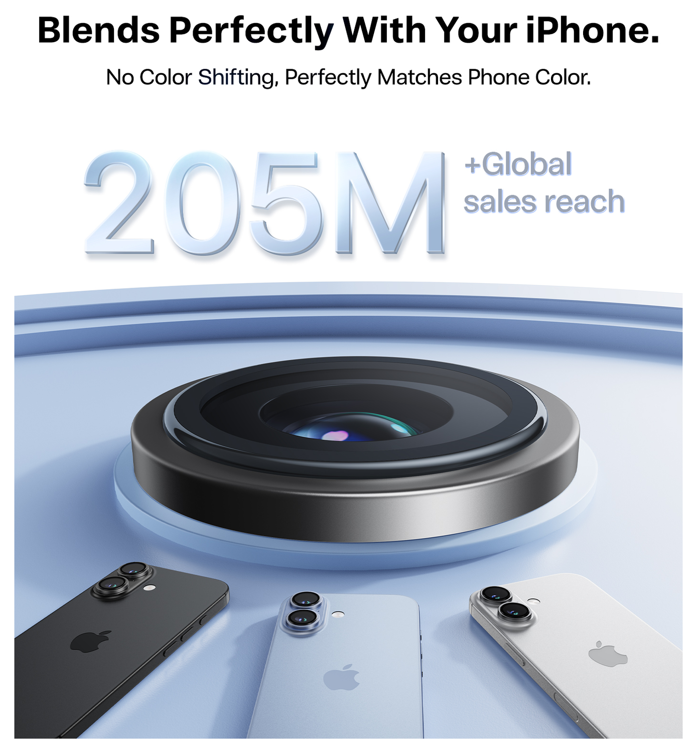 TORRAS LensGuard iPhone Air Camera Protector Tempered Glass Zwart afbeelding 5