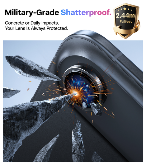 TORRAS LensGuard iPhone Air Camera Protector Tempered Glass Zwart afbeelding 2