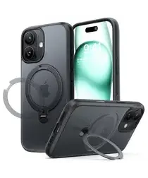 TORRAS Ostand Spin Apple iPhone 17 Hoesje 360° MagSafe Stand Zwart afbeelding