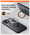 TORRAS Ostand Spin Apple iPhone 17 Hoesje 360° MagSafe Stand Zwart afbeelding 5