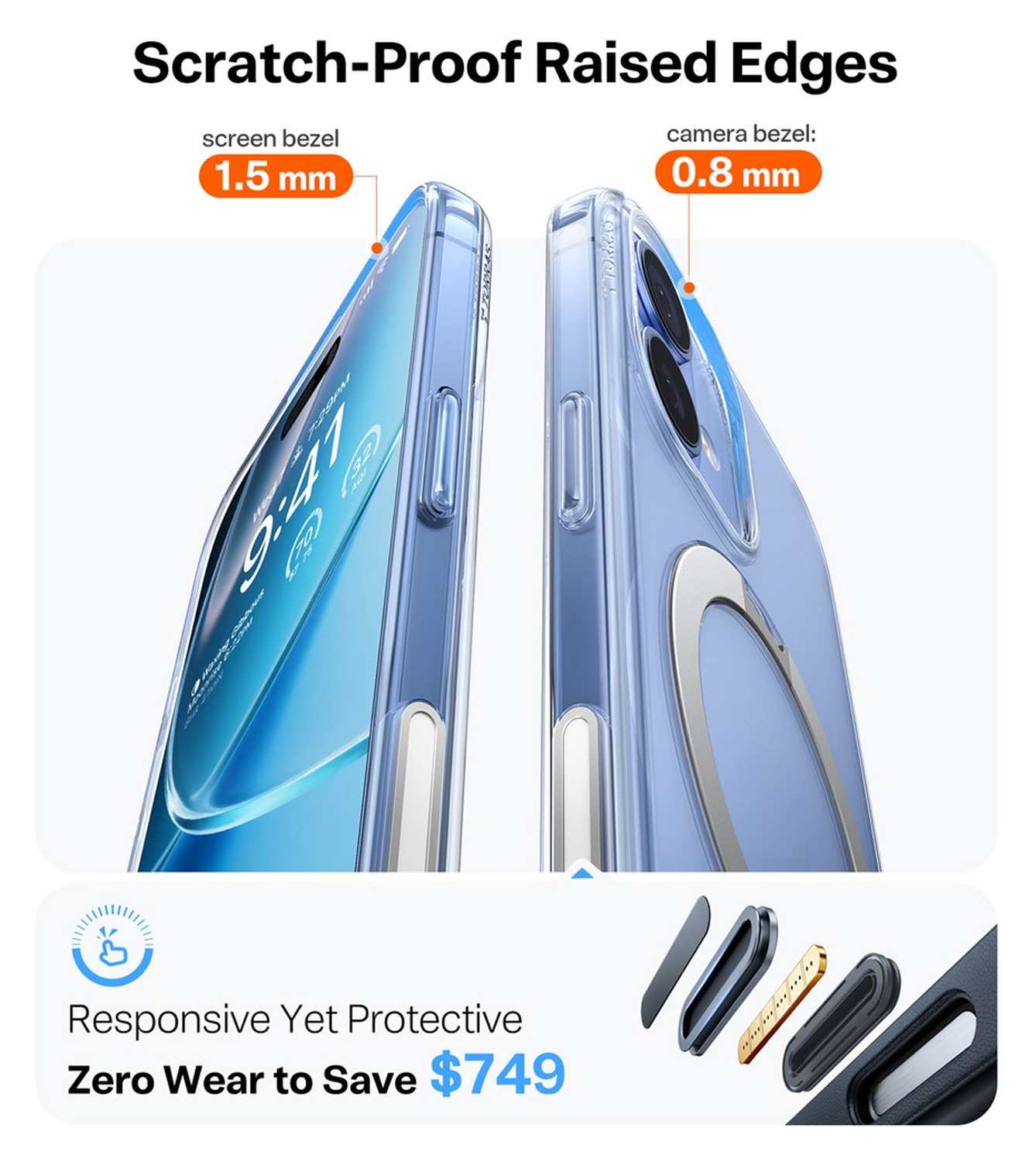 TORRAS Ostand Spin Apple iPhone 17 Hoesje 360° MagSafe Stand Transparant afbeelding 7