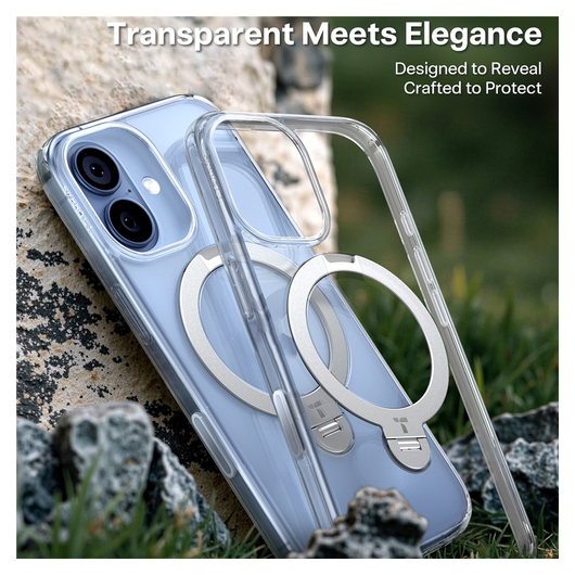 TORRAS Ostand Spin Apple iPhone 17 Hoesje 360° MagSafe Stand Transparant afbeelding 4