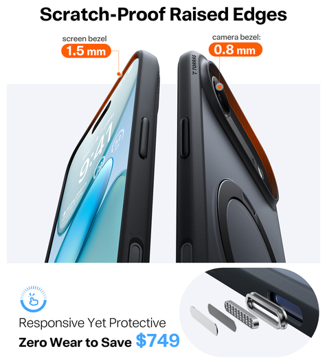 TORRAS Ostand Spin Apple iPhone Air Hoesje 360° MagSafe Stand Zwart afbeelding 5