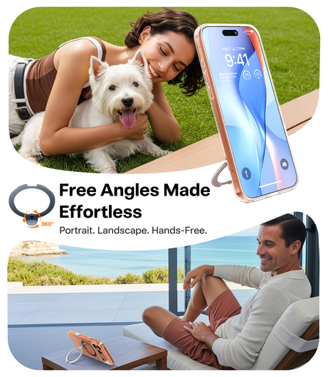 TORRAS Ostand Spin Apple iPhone 17 Pro Max Hoesje 360° MagSafe Stand Transparant afbeelding 6