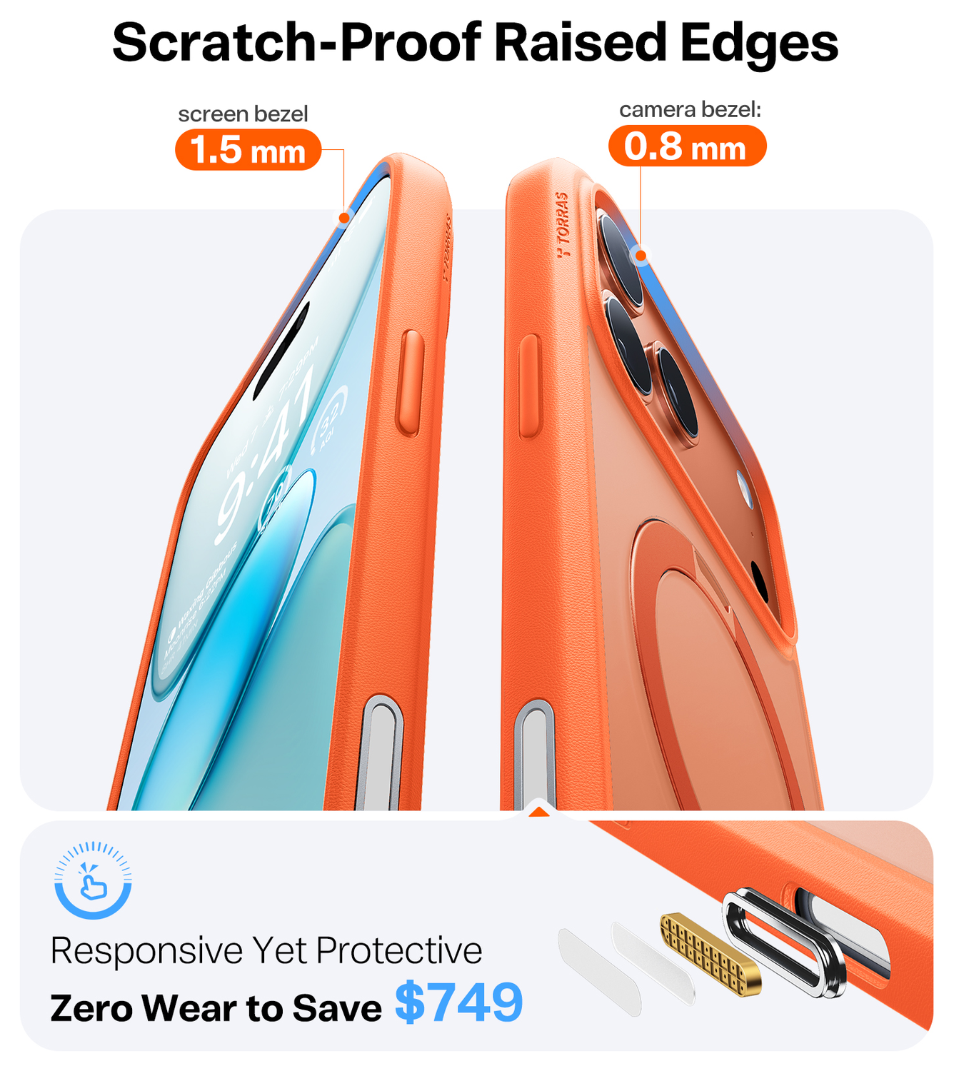 TORRAS Ostand Spin Apple iPhone 17 Pro Max Hoesje 360° MagSafe Stand Oranje afbeelding 6