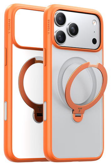 TORRAS Ostand Spin Apple iPhone 17 Pro Max Hoesje 360° MagSafe Stand Oranje afbeelding 8