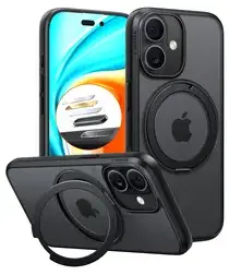 TORRAS Ostand Pro Apple iPhone 17 Hoesje 360° MagSafe Stand Zwart afbeelding