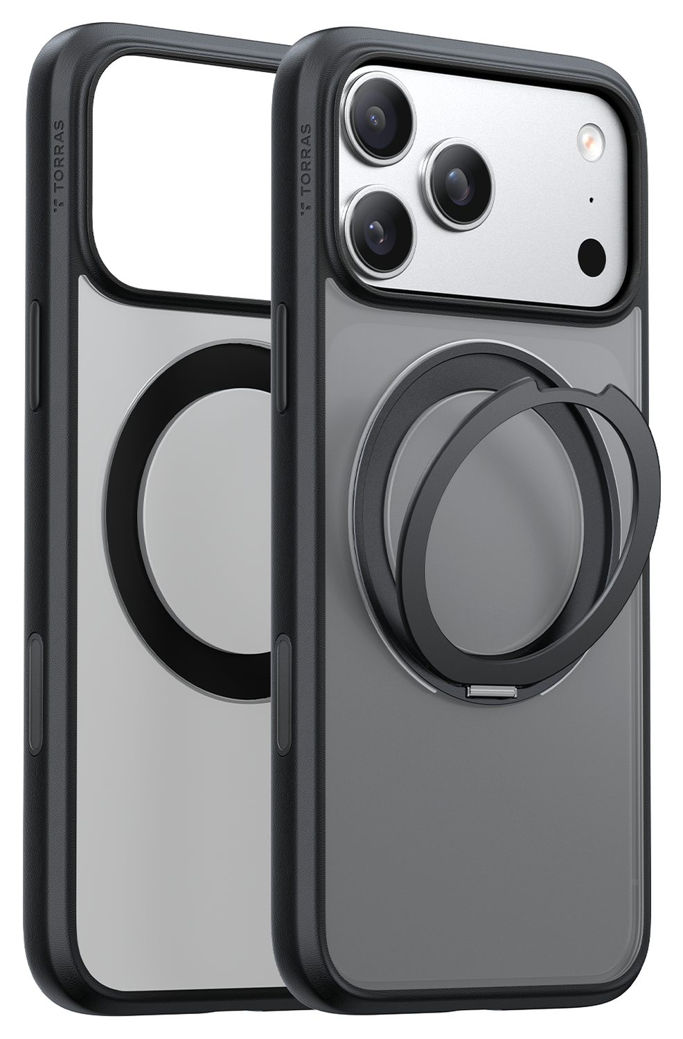 TORRAS Ostand Pro Apple iPhone 17 Pro Hoesje 360° MagSafe Stand Zwart afbeelding 8