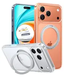 TORRAS Ostand Pro Apple iPhone 17 Pro Hoesje 360° MagSafe Stand Transparant afbeelding