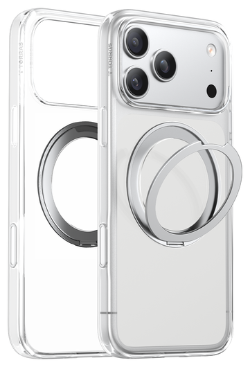 TORRAS Ostand Pro Apple iPhone 17 Pro Hoesje 360° MagSafe Stand Transparant afbeelding 8