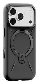 TORRAS Q Pro Silicone iPhone 17 Pro Hoesje MagSafe 360° Kickstand Zwart afbeelding