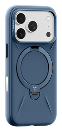TORRAS Q Pro Silicone iPhone 17 Pro Hoesje MagSafe 360° Kickstand Blauw afbeelding