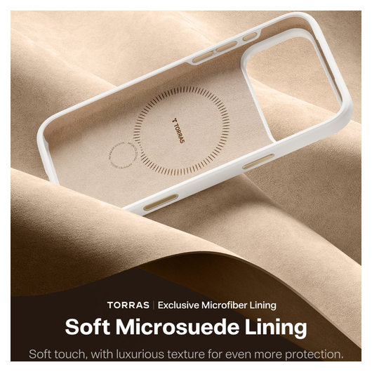 TORRAS Q Pro Silicone iPhone 17 Pro Hoesje MagSafe 360° Kickstand Wit afbeelding 6