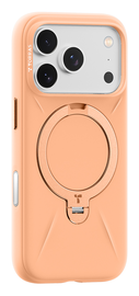 TORRAS Q Pro Silicone iPhone 17 Pro Hoesje MagSafe 360° Kickstand Oranje afbeelding