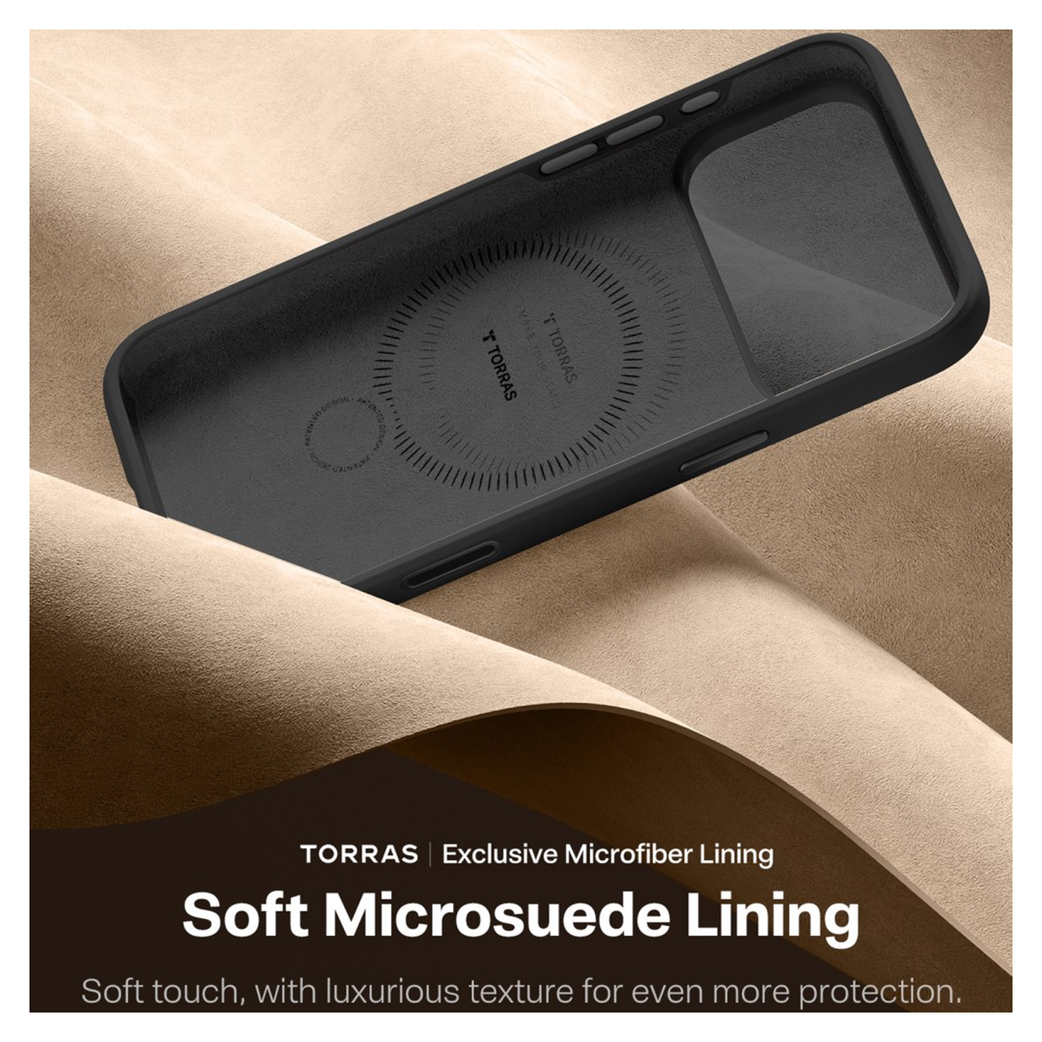 TORRAS Q Pro Silicone iPhone 17 Pro Max Hoesje MagSafe 360° Kickstand Zwart afbeelding 7