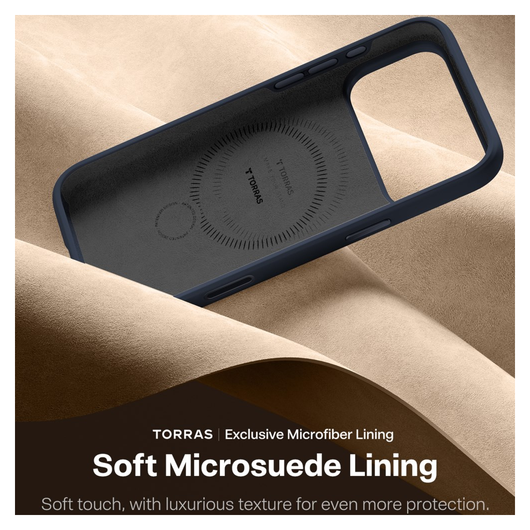 TORRAS Q Pro Silicone iPhone 17 Pro Max Hoesje MagSafe 360° Kickstand Blauw afbeelding 6
