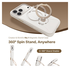 TORRAS Q Pro Silicone iPhone 17 Pro Max Hoesje MagSafe 360° Kickstand Wit afbeelding 4