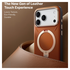 TORRAS Q Pro Leather iPhone 17 Pro Hoesje MagSafe 360° Kickstand Bruin afbeelding 3