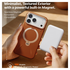 TORRAS Q Pro Leather iPhone 17 Pro Hoesje MagSafe 360° Kickstand Bruin afbeelding 6
