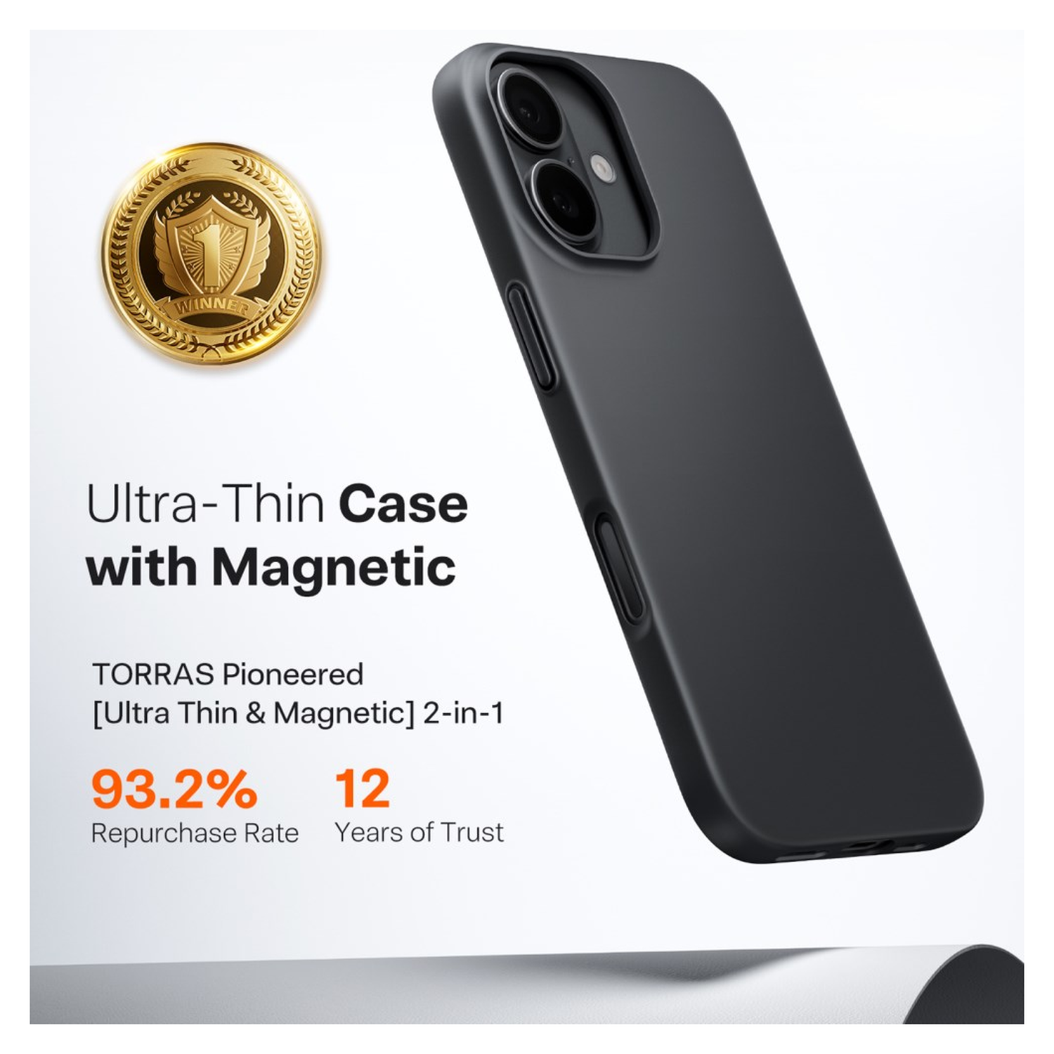 TORRAS Slim Fit Mag Apple iPhone 17 Hoesje MagSafe Back Cover Zwart afbeelding 2