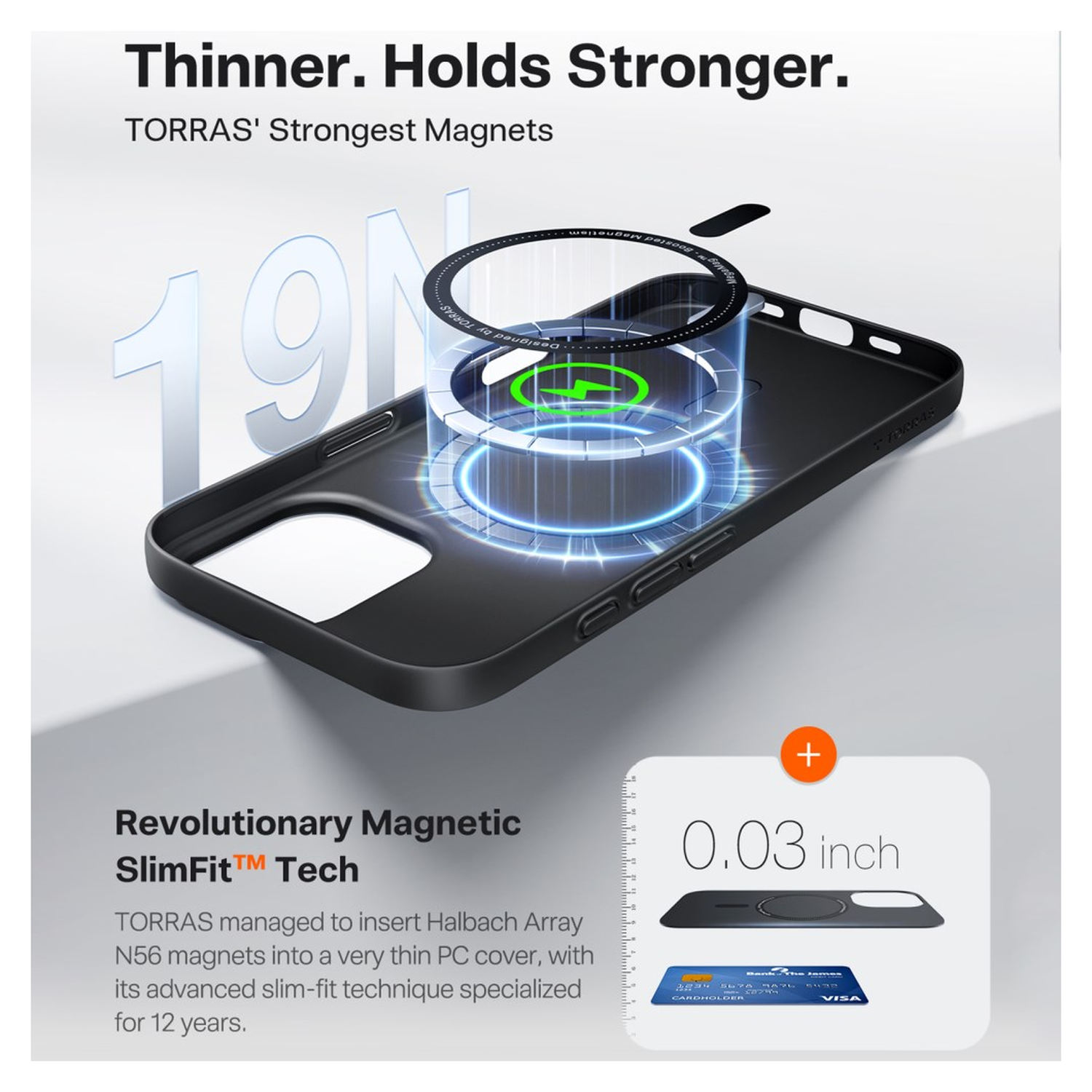 TORRAS Slim Fit Mag Apple iPhone 17 Hoesje MagSafe Back Cover Zwart afbeelding 3