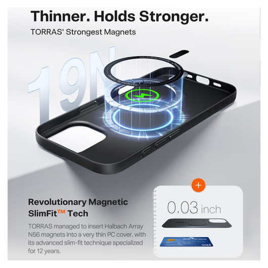 TORRAS Slim Fit Mag Apple iPhone 17 Hoesje MagSafe Back Cover Zwart afbeelding 3