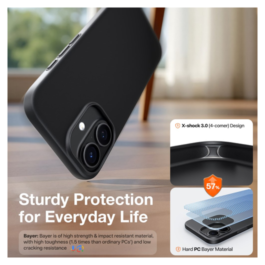 TORRAS Slim Fit Mag Apple iPhone 17 Hoesje MagSafe Back Cover Zwart afbeelding 7