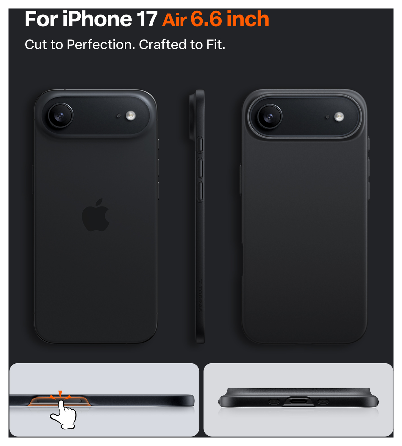 TORRAS Slim Fit Mag Apple iPhone 17 Air Hoesje MagSafe Back Cover Zwart afbeelding 8
