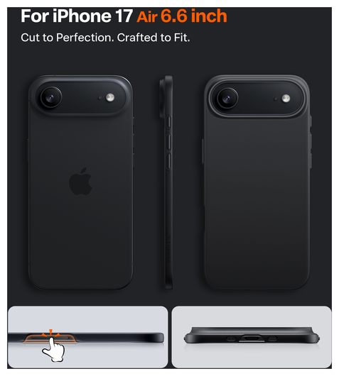 TORRAS Slim Fit Mag Apple iPhone 17 Air Hoesje MagSafe Back Cover Zwart afbeelding 8