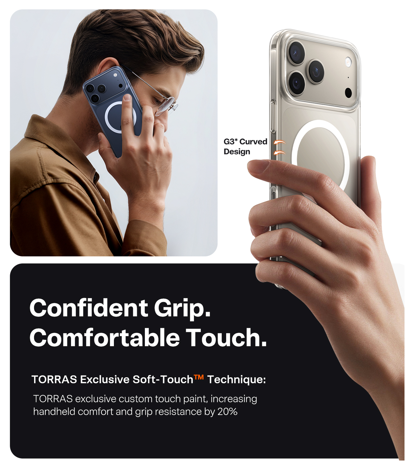 TORRAS Slim Fit Mag iPhone 17 Pro Max Hoesje MagSafe Back Cover Transparant afbeelding 8