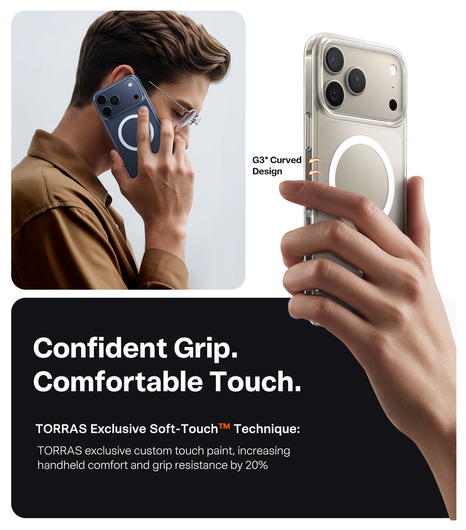 TORRAS Slim Fit Mag iPhone 17 Pro Max Hoesje MagSafe Back Cover Transparant afbeelding 8