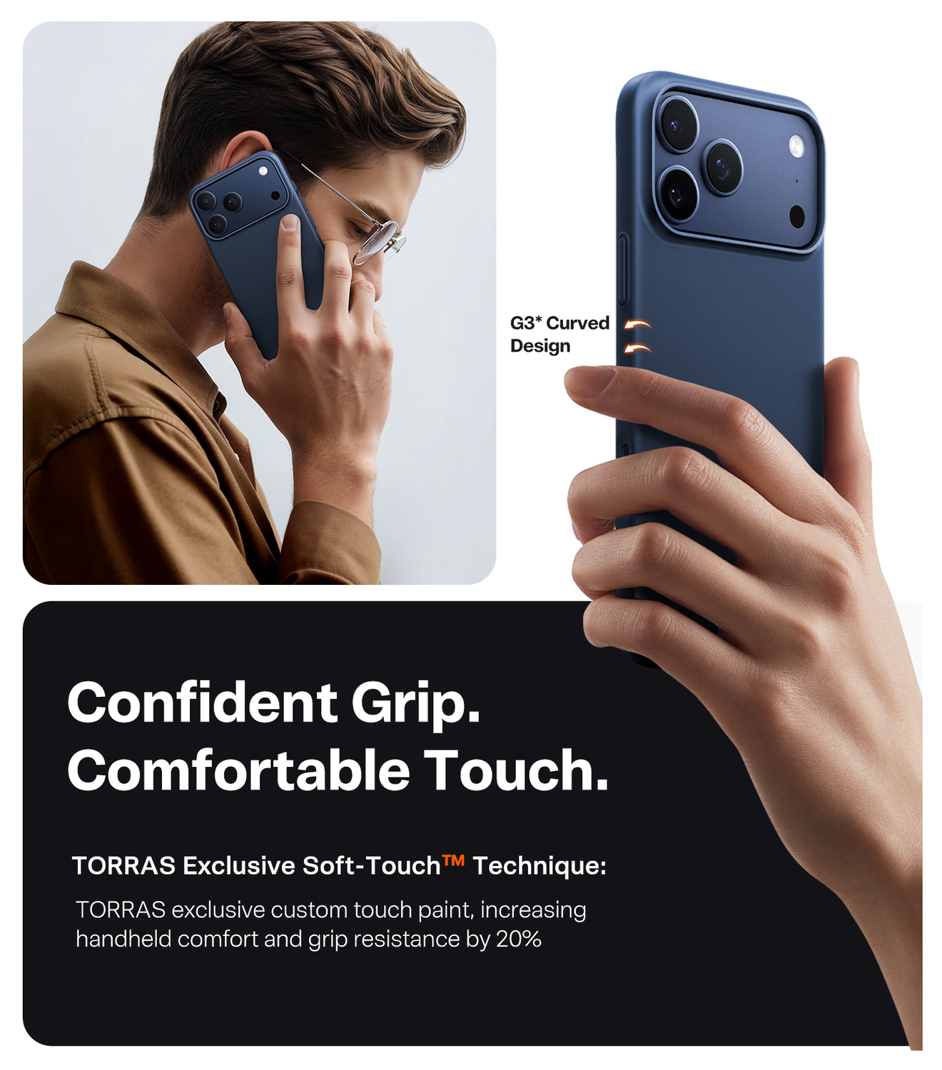 TORRAS Slim Fit Mag iPhone 17 Pro Max Hoesje MagSafe Back Cover Blauw afbeelding 7