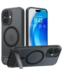 TORRAS Pstand iPhone 17 Hoesje MagSafe Kickstand Back Cover Zwart afbeelding