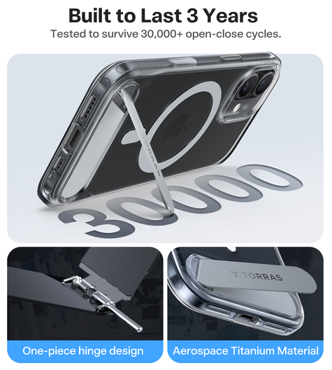 TORRAS Pstand iPhone 17 Hoesje MagSafe Kickstand Back Cover Transparant afbeelding 7