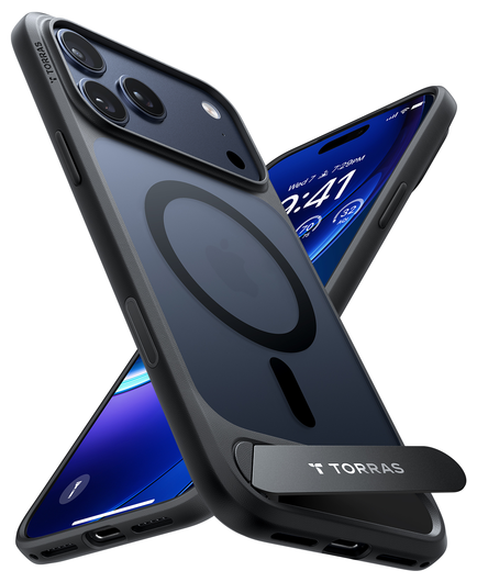 TORRAS Pstand Apple iPhone 17 Pro Max Hoesje MagSafe met Kickstand Zwart afbeelding 9
