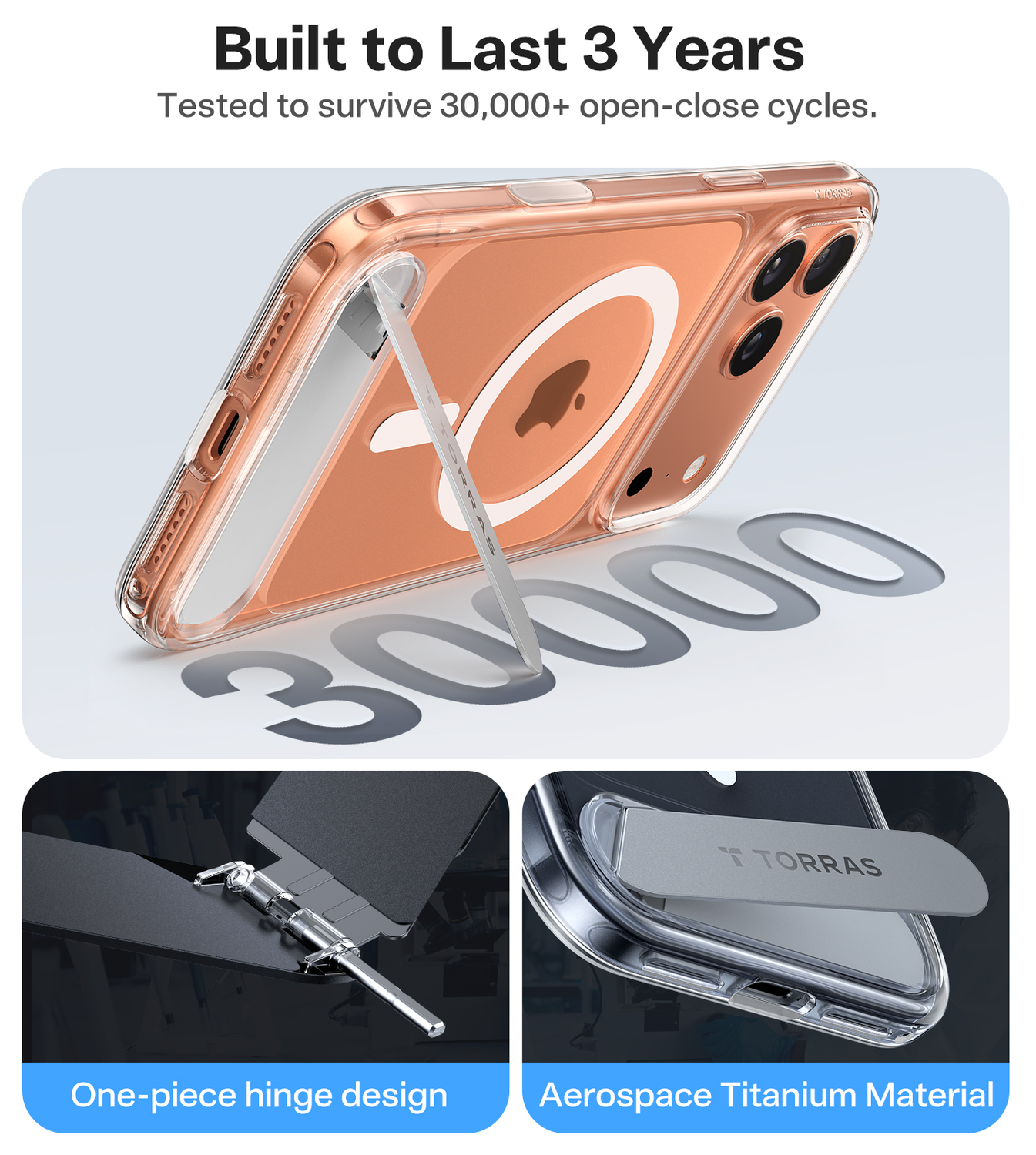 TORRAS Pstand Apple iPhone 17 Pro Max Hoesje MagSafe met Kickstand Transparant afbeelding 7