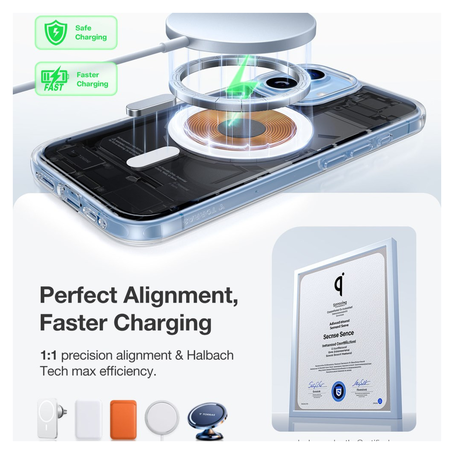 TORRAS Guardian Magnetic iPhone 17 Hoesje MagSafe Back Cover Transparant afbeelding 6