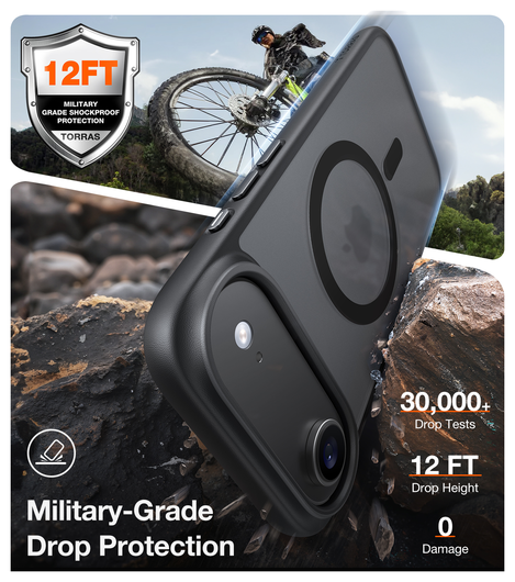 TORRAS Guardian Magnetic iPhone Air Hoesje MagSafe Zwart afbeelding 2