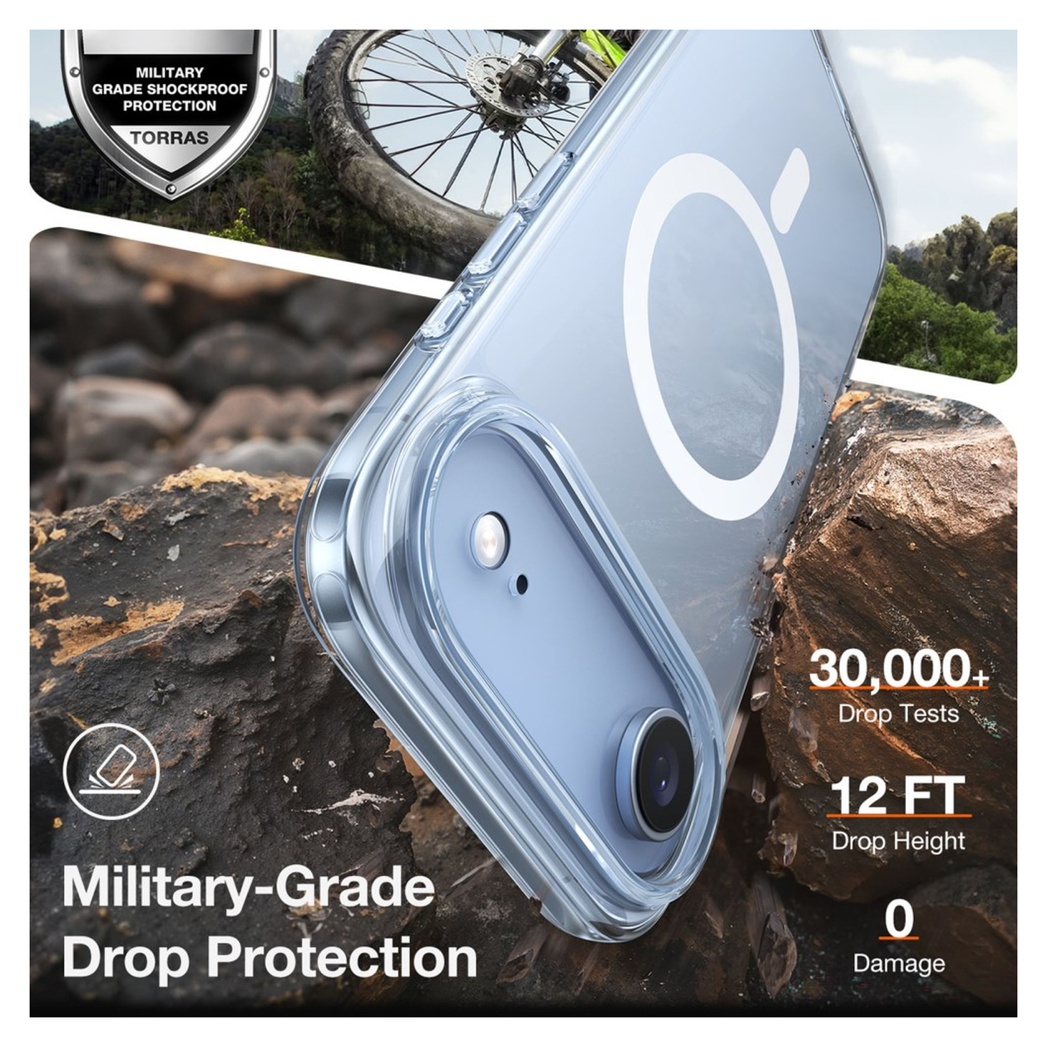 TORRAS Guardian Magnetic iPhone Air Hoesje MagSafe Transparant afbeelding 2