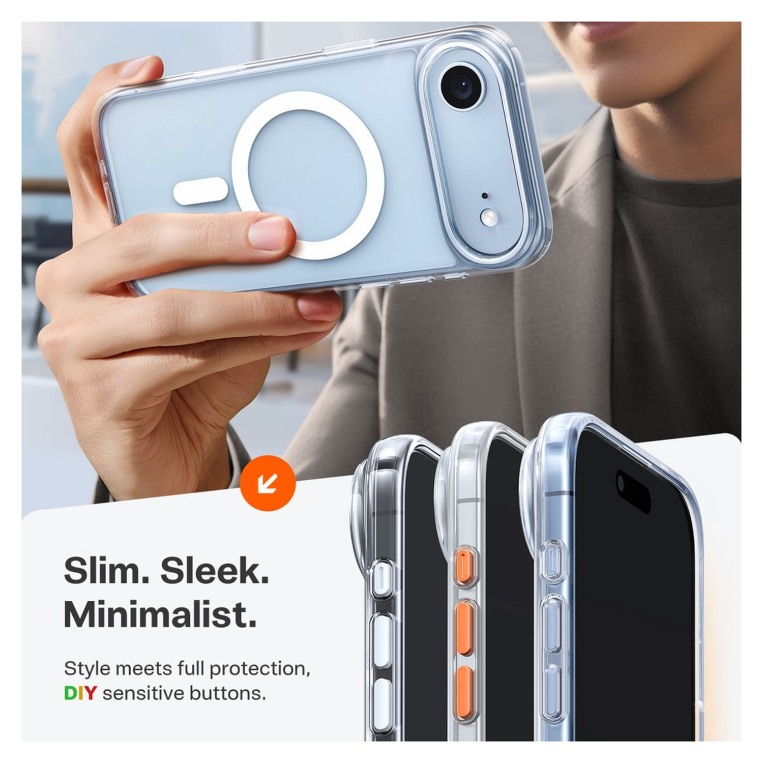 TORRAS Guardian Magnetic iPhone Air Hoesje MagSafe Transparant afbeelding 5