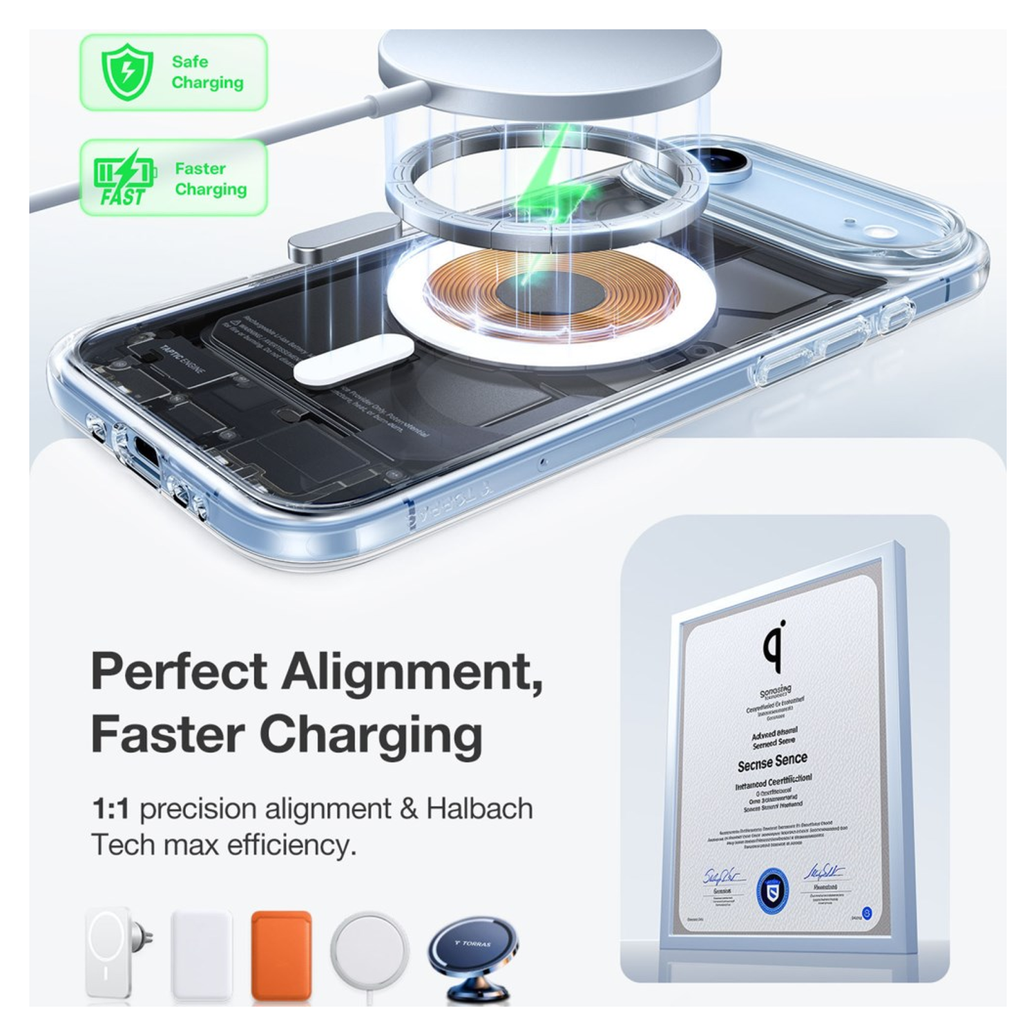 TORRAS Guardian Magnetic iPhone Air Hoesje MagSafe Transparant afbeelding 6