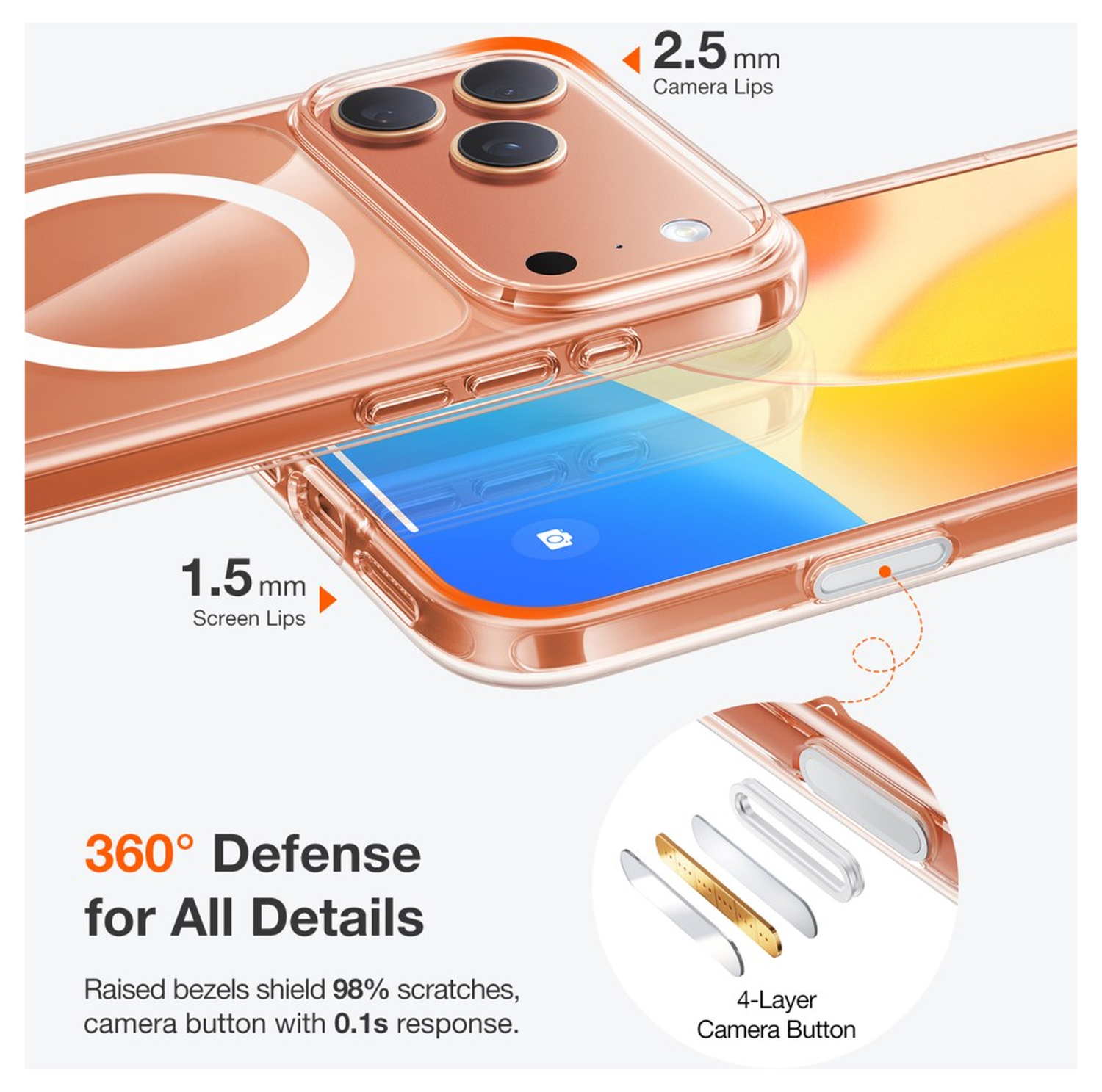 TORRAS Guardian Magnetic iPhone 17 Pro Max Hoesje MagSafe Back Cover Transparant afbeelding 7