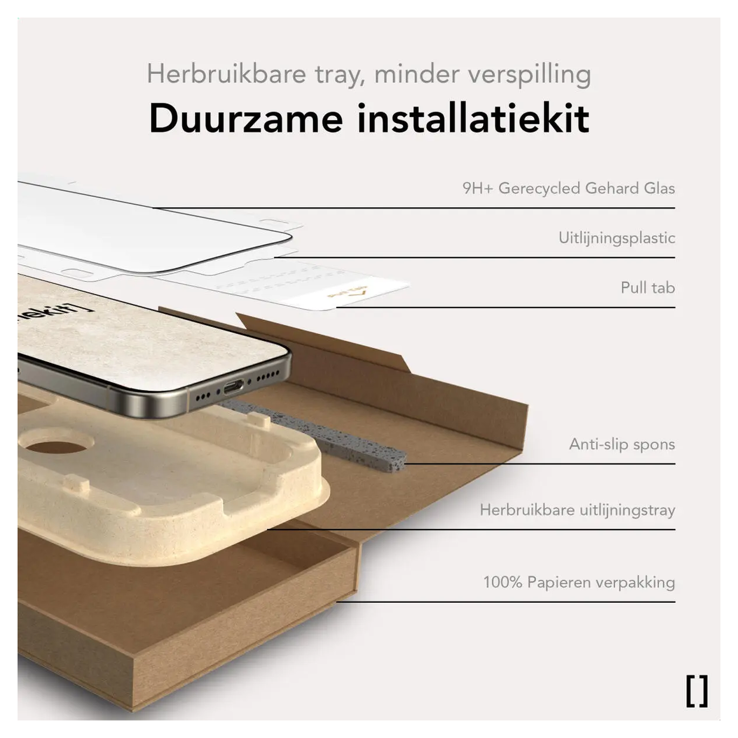 NEKIT Pure Apple iPhone Air Tempered GRS Glass Installatiebox (2-Pack) afbeelding 9