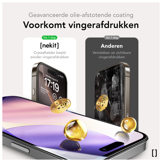 NEKIT Pure Apple iPhone 17 Pro Tempered GRS Glass Installatiebox (2-Pack) afbeelding 10